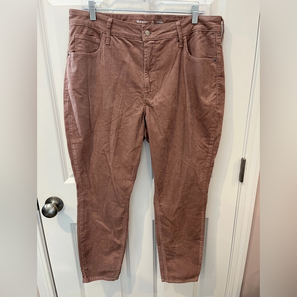 Old Navy High Rise Rockstar Skinny Pink Corduroy Jeans Size 16p